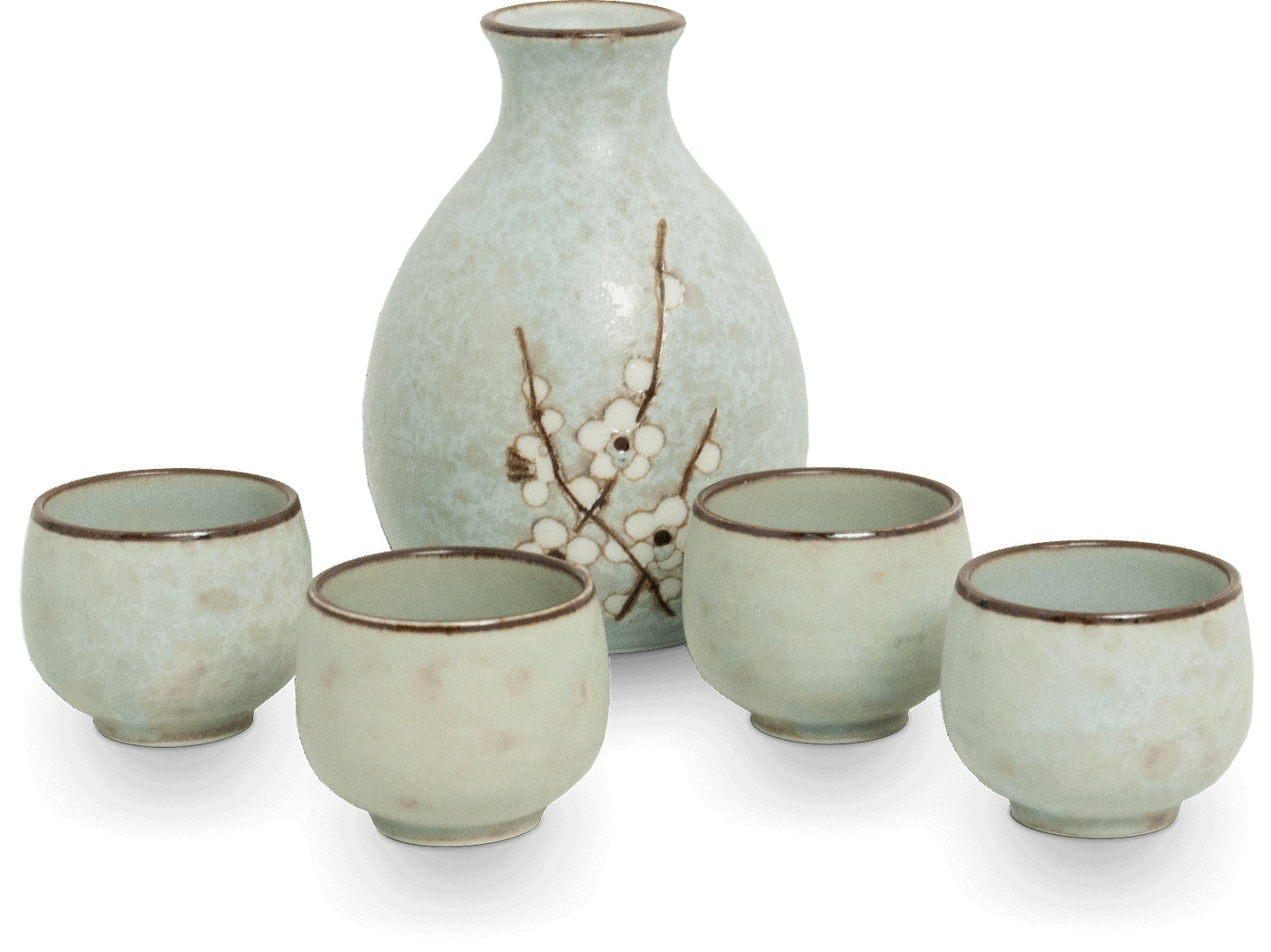 Edo Hana light green Japan Sake Set 5pcs