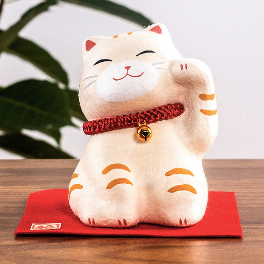 Japanese Kyoto Ryukodo Washi Handmade Lucky Cat Ginger