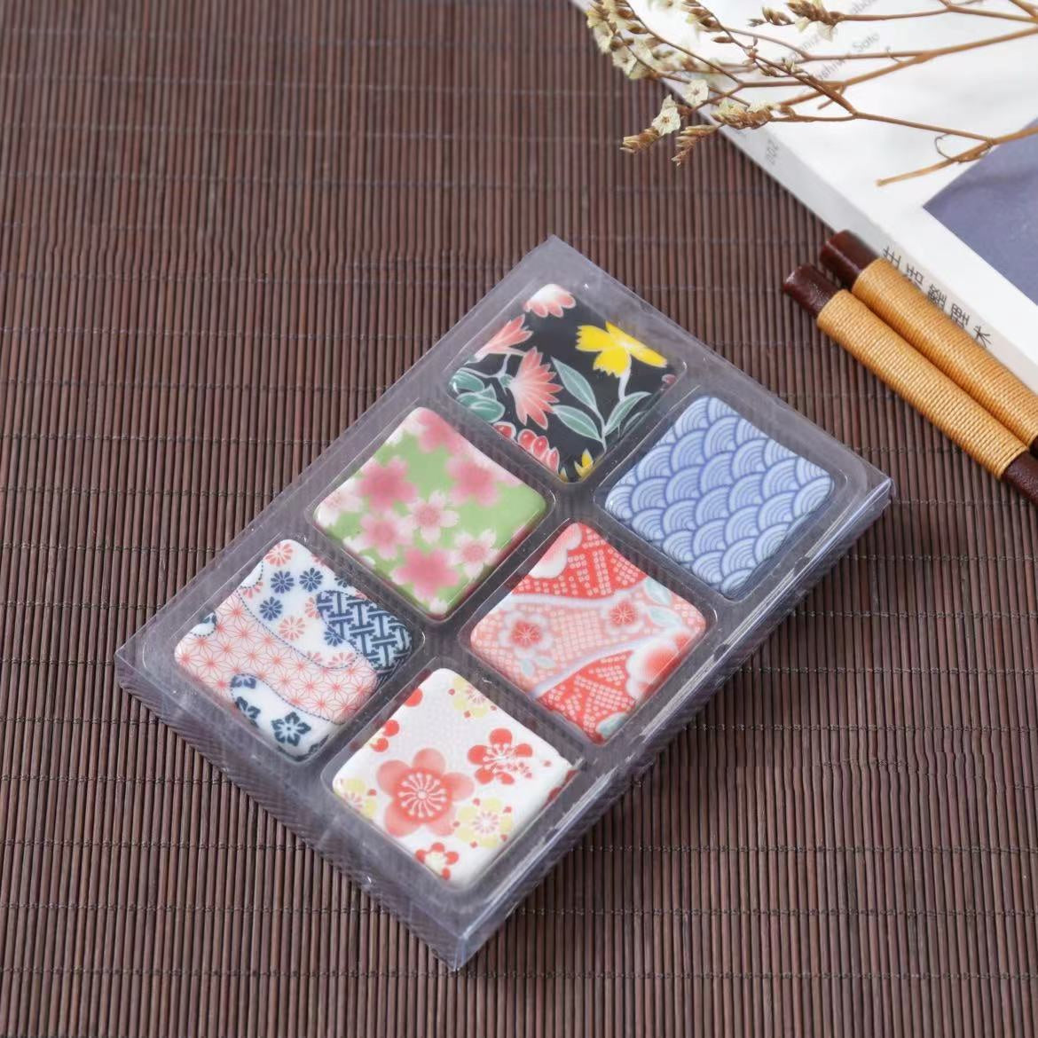 Nippon Chopstick Holder Wabi-Sabi pattern Square 6ps