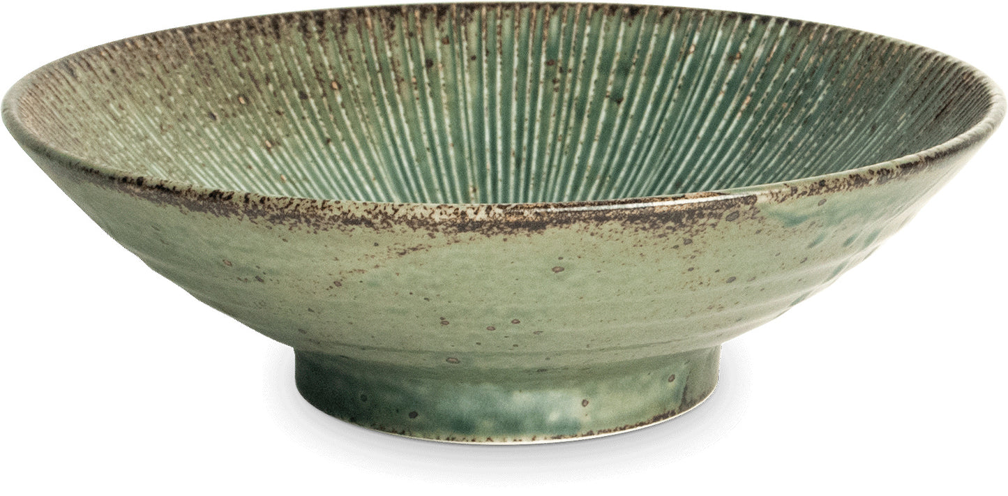 Tokyo Tokusa Bowl Old Green Ø24,5 cm | H7,5 cm