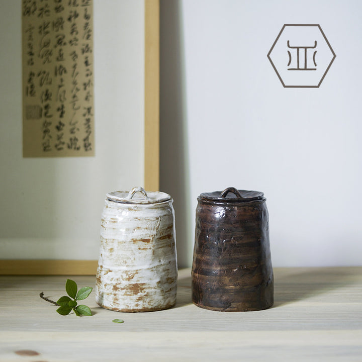 Nippon Toki Handmade Tea Storage Tank Tedzukuri Tipotto White (shiro large)