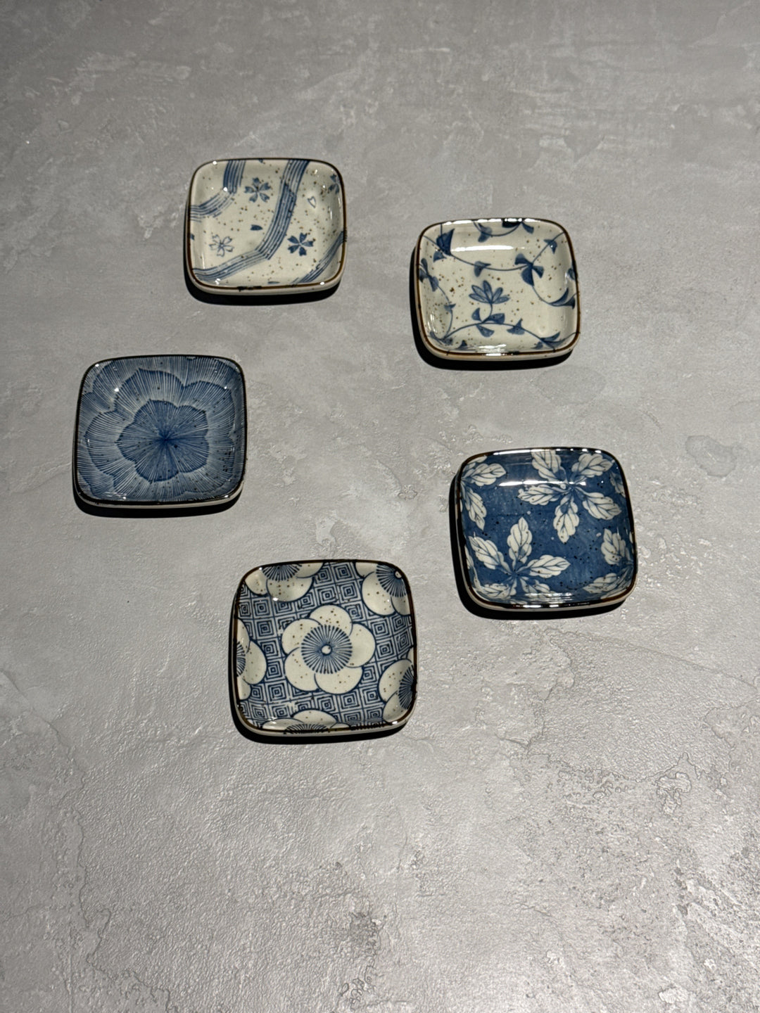 Mino Old Japan design plates set  Ø9 cm | 5 pcs