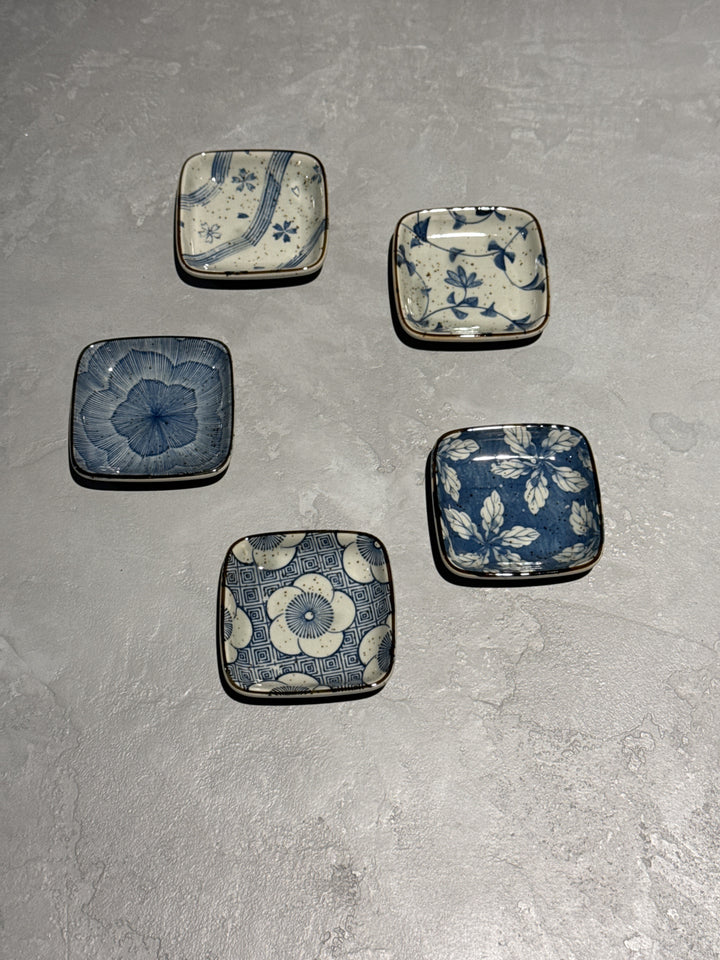 Mino Old Japan design plates set  Ø9 cm | 5 pcs