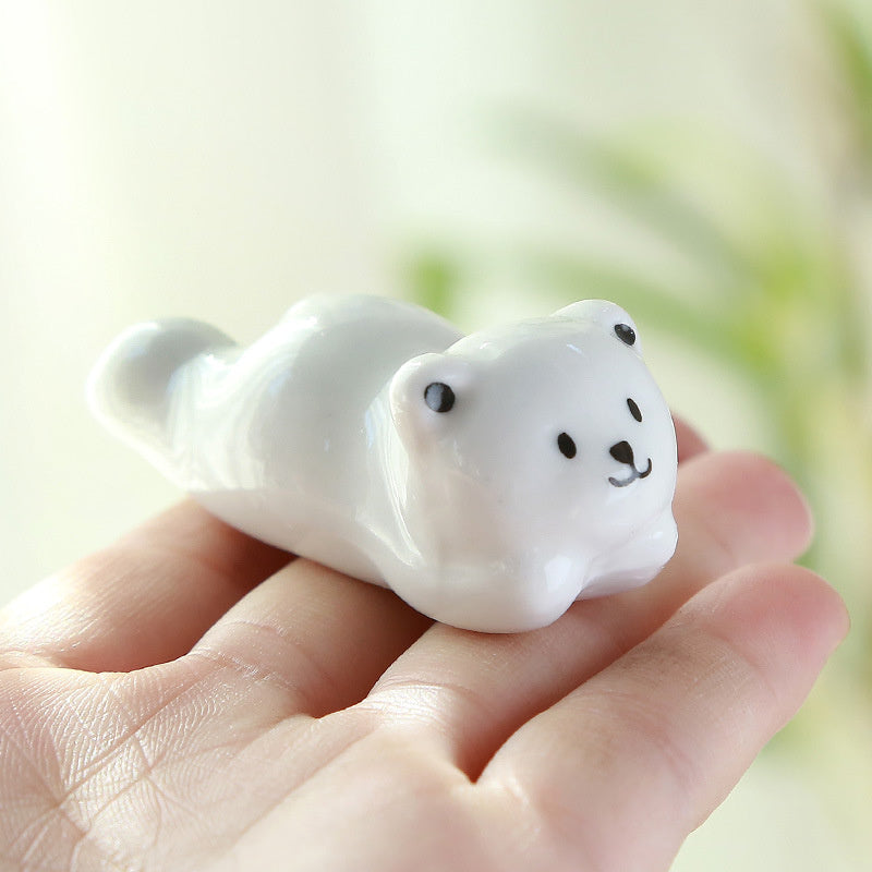 Japanese Chopstick Holder White Bear 4ps