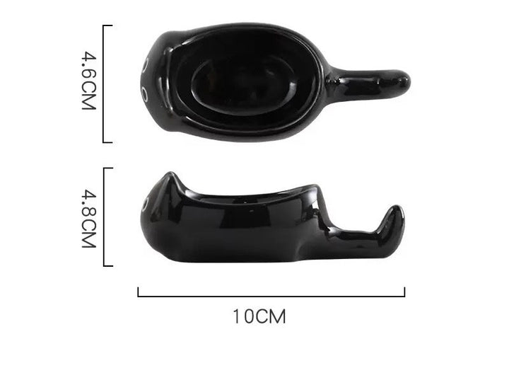 Saus Dish Cat Black 10 x 4.6cm | H4.8cm