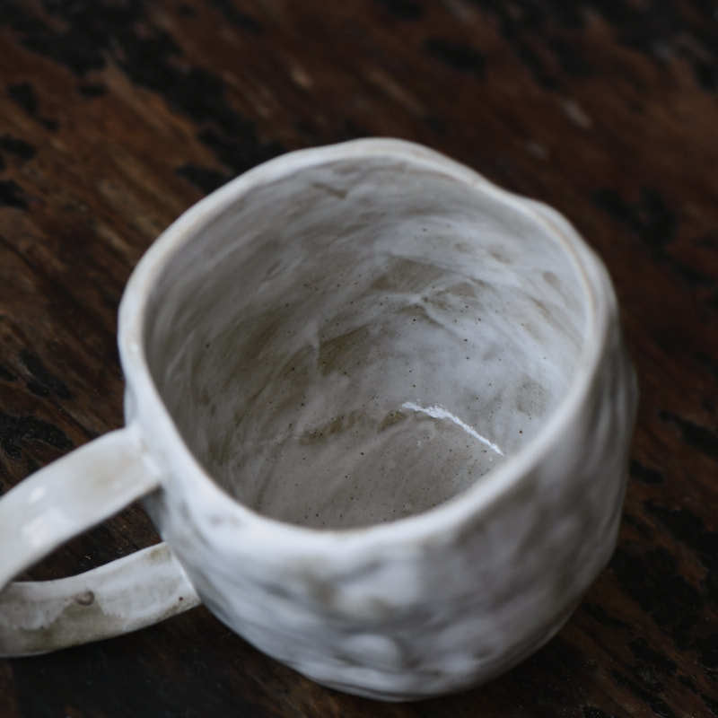 Nippon Toki Handmade Coffee/Milk Cup Tedzukuri Kohimiruku Kappu White (shiro 201-300ml)