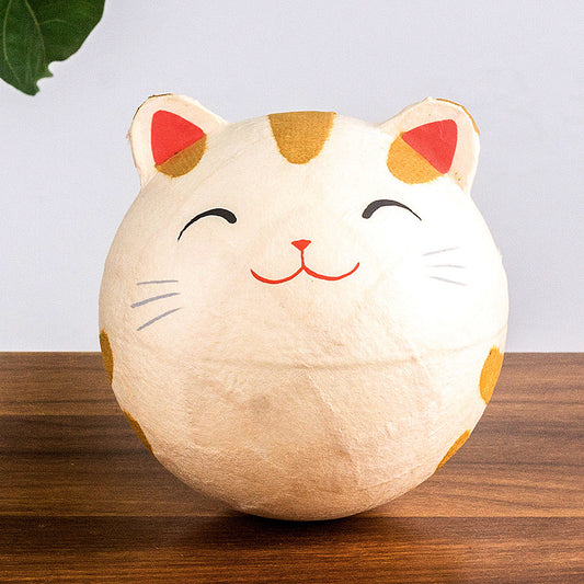 Japanese Kyoto Ryukodo Washi Tumbler Roly-poly Bell Ornament Tiger Cat
