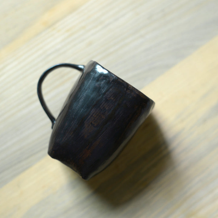Nippon Toki Handmade Coffee/Milk Cup Tedzukuri Kohimiruku Kappu Black (kuro 301-400ml)
