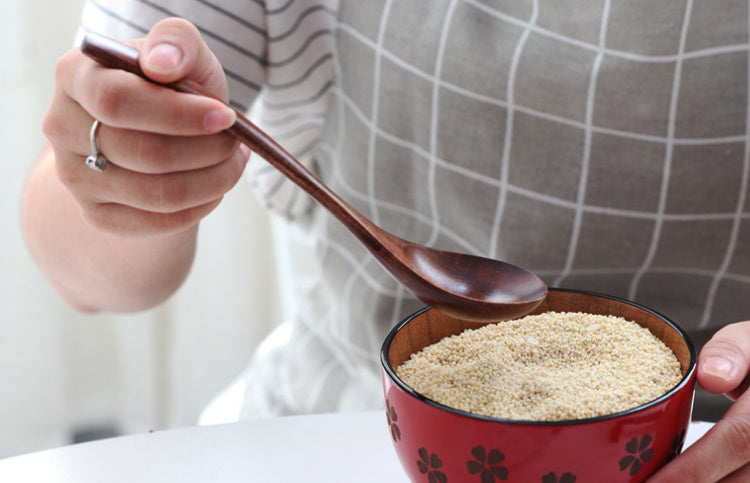 Wooden Rice Bowl Chopsticks and Spoons Gift Set