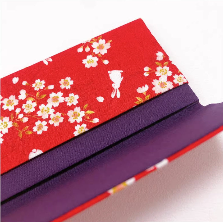 Sakura Rabbit Japanese Flip Wallet Red 18*9cm