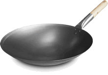 Wok pan single with handle and round bottom Ø32.5 cm