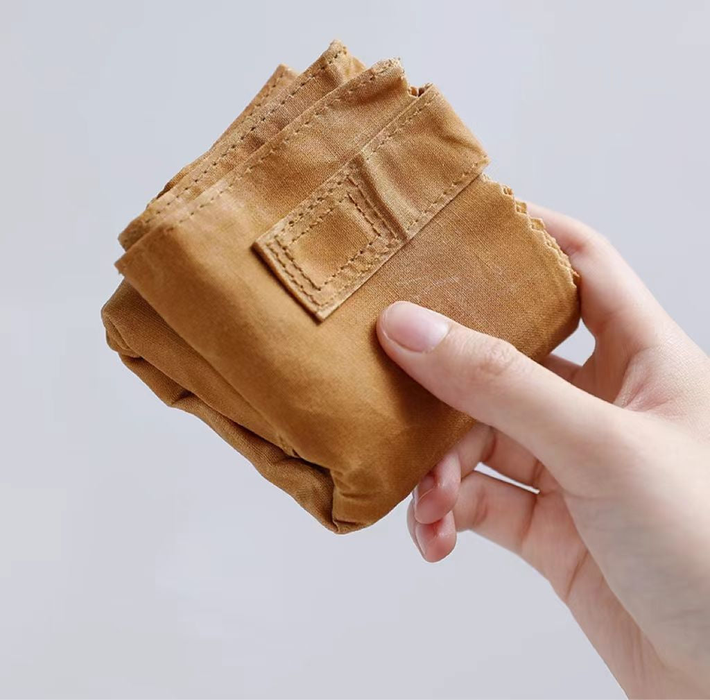 Nippon Eco-Floding Oil Waxed Fabric Tote Bag ( Dark Khaki Medium )