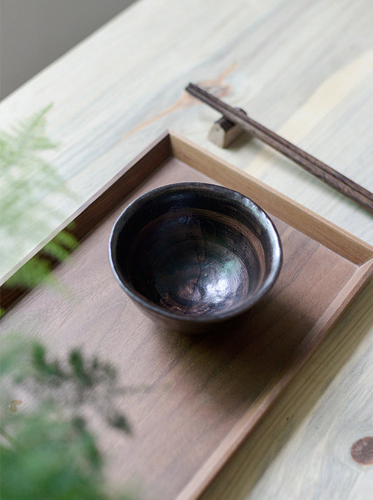 Nippon Toki Handmade Rice / Ramen bowl Tedzukuri Black (kuro 11.5*6.2cm)