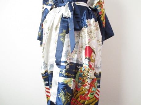 Japanse Kimono Long Dark Blue