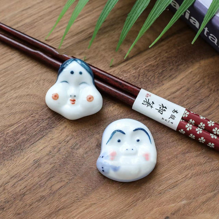 Nippon Chopstick Holder Theater Masks 2pcs