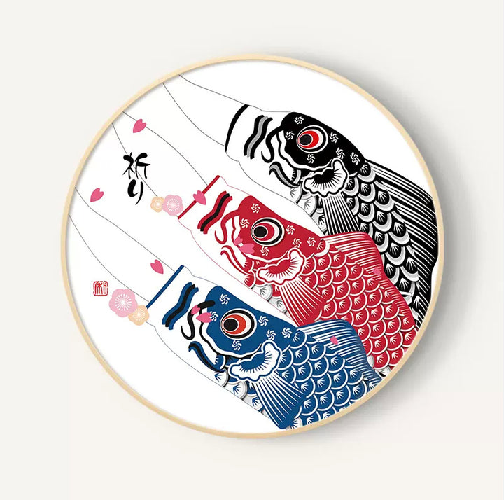 Japanese Famous Wall Art Carp Kites Koinobori 50*50cm