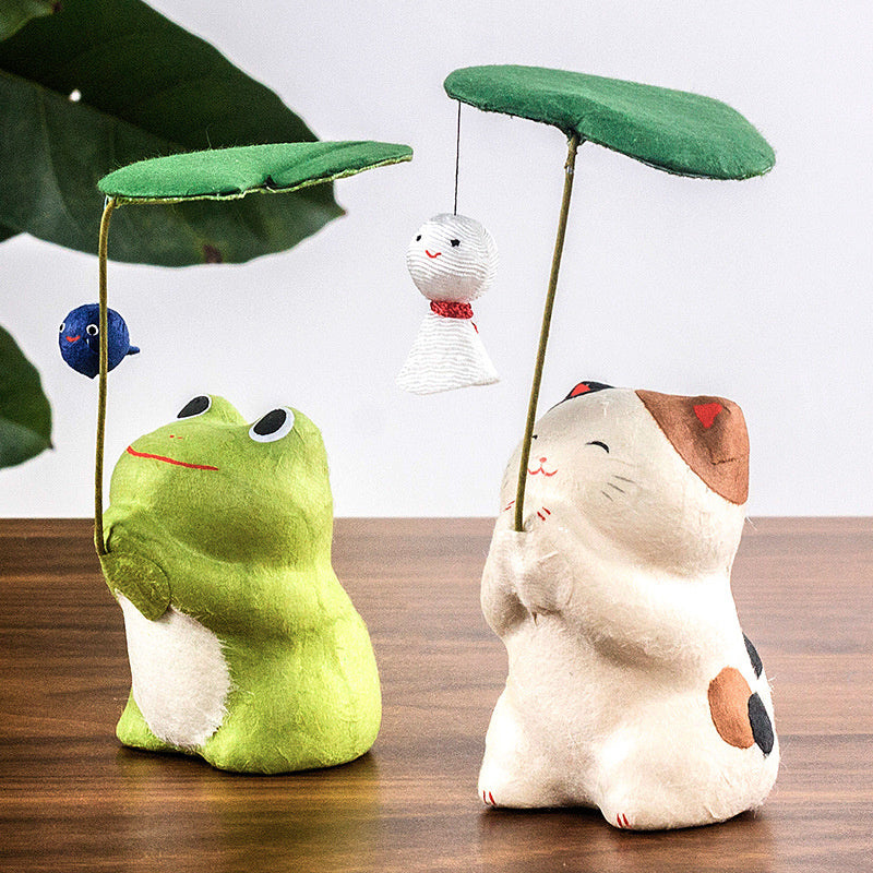 Japanese Kyoto Ryukodo Washi Handmade Sunny-doll Frog