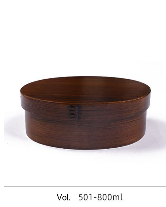 Nippon Oval Brown Wooden Bento Box Single Layer 800ml