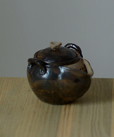 Nippon Toki Handmade Tea Pot Tedzukuri Tipotto Black (kuro 9.8*8cm 150ml)