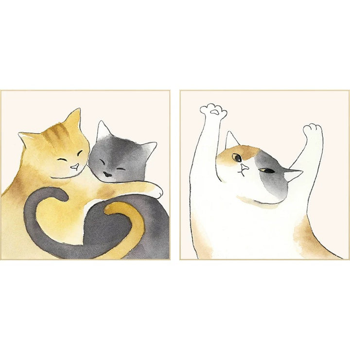 せいかつ Japanese  Wall Art Two Cats 50*50 cm