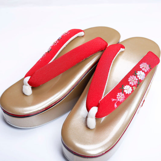 Japanese Clogs High Sole Embroidery