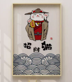 Japanese Famous Wall Art 33*43 cm Lucky Cate Wave