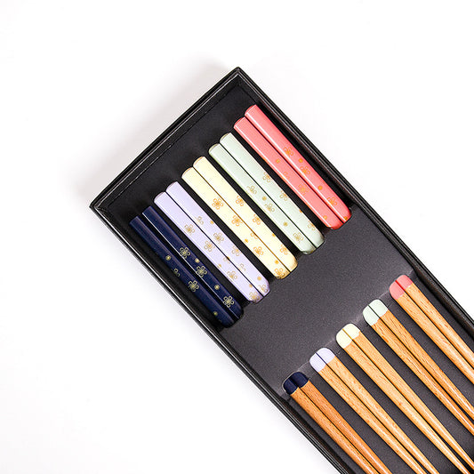 Nippon Chopsticks (5 pairs Set Colorful flower H)