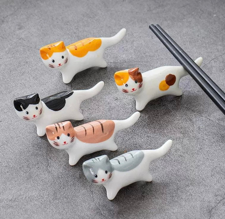 Nippon Chopstick Holder Walking Cats 5pcs