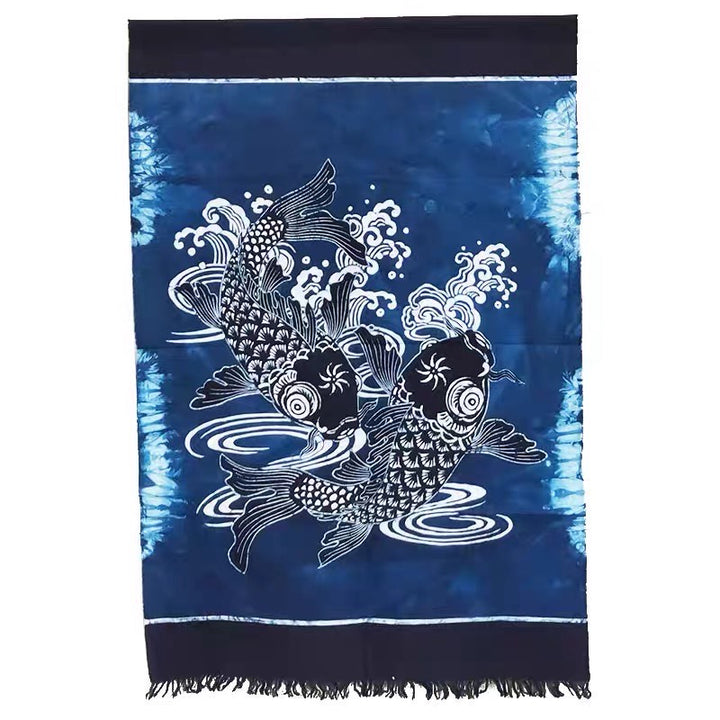 Japanese curtains without punching - Fish 88*145cm