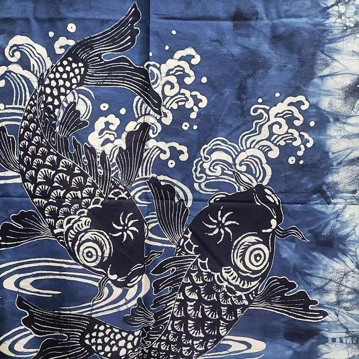 Japanese curtains without punching - Fish 88*145cm