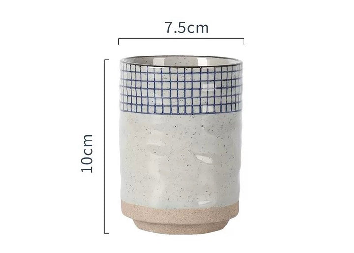 Japanese Tea Cup Checkered Pattern