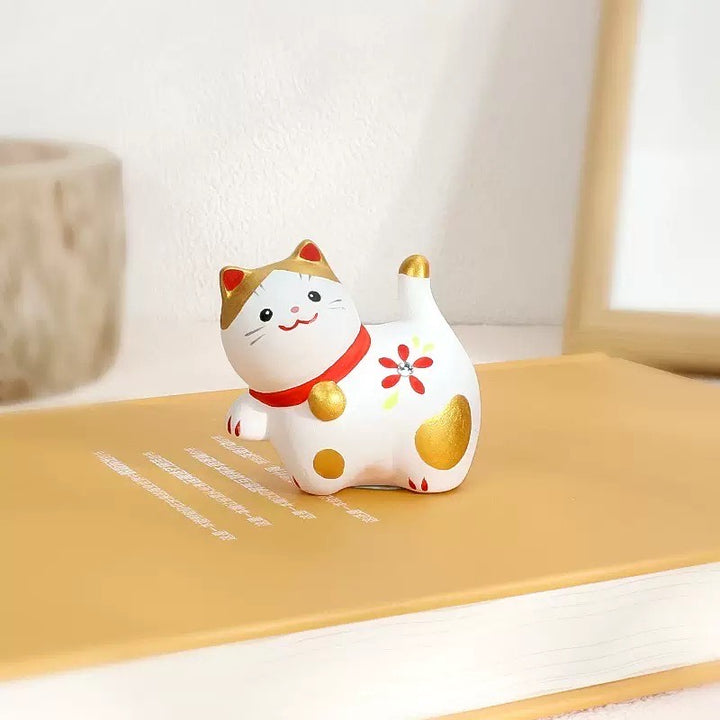 Ceramic Hand-painted Walking Cat White