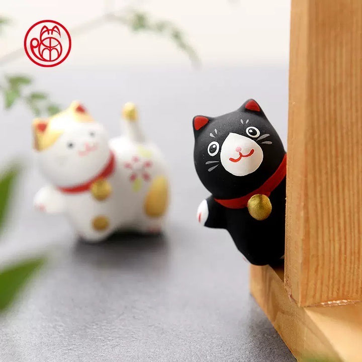 Ceramic Hand-painted Walking Cat White