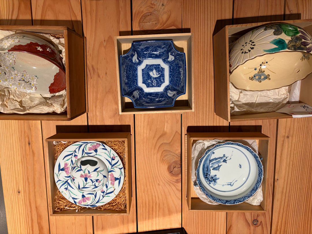 Japanese Hand-Painted Large Single Serving Dishes