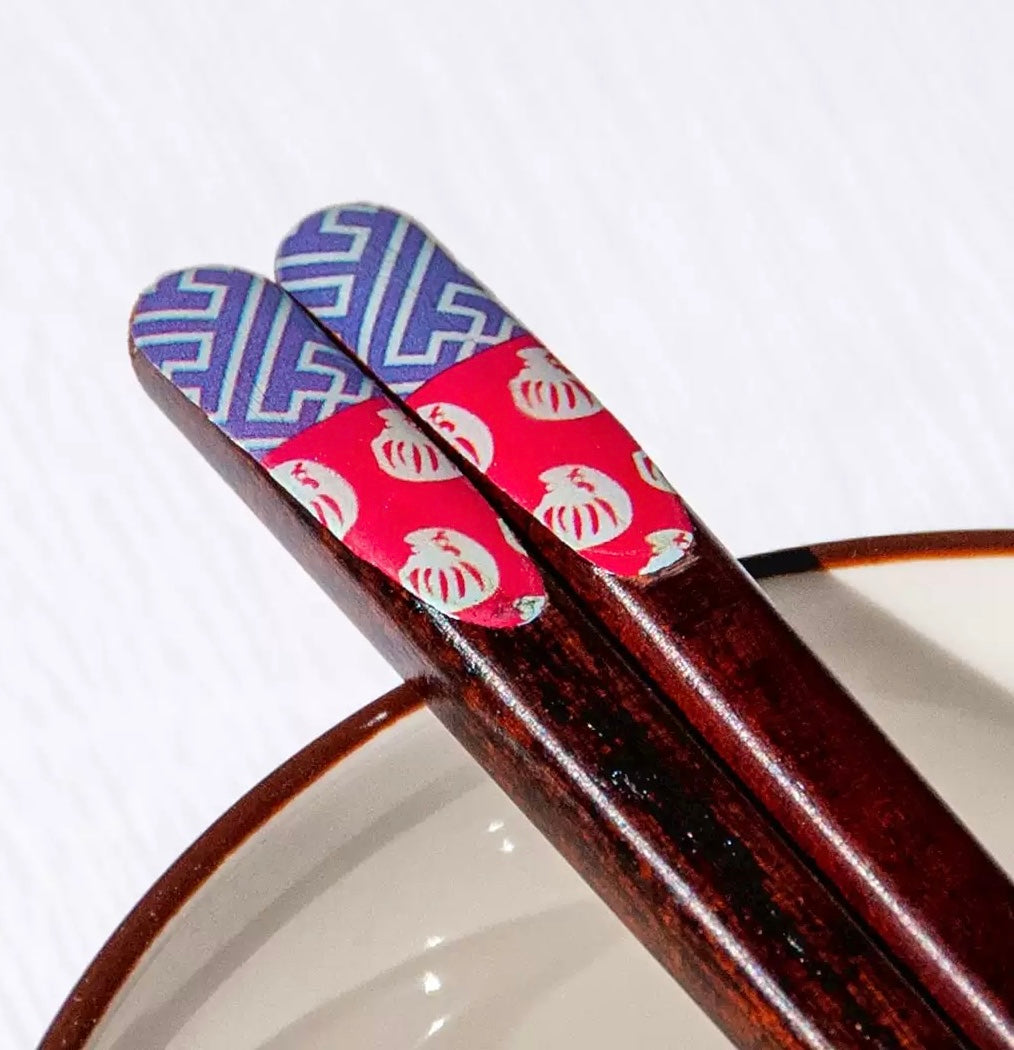 Chopsticks Daruma wood 2 Pairs