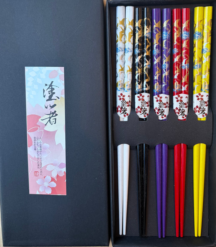 Chopsticks Crane bamboe 5 Pairs