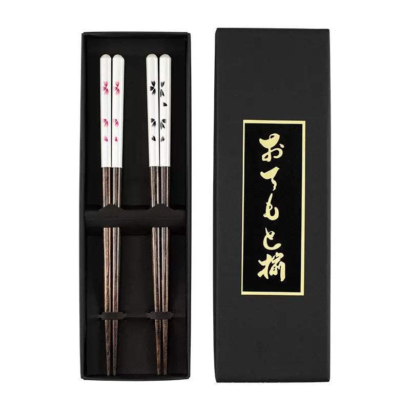 Japanese Wooden Chopsticks White Gift Set 2 Pairs