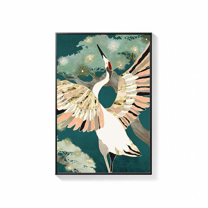 Japanese Famous Wall Art 50*70 cm Crane _ Blue I