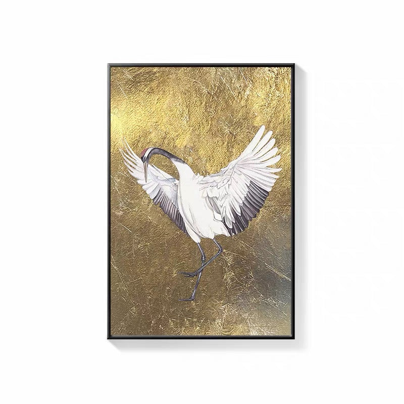 Japanese Famous Wall Art 50*70 cm Crane _ Gold I I