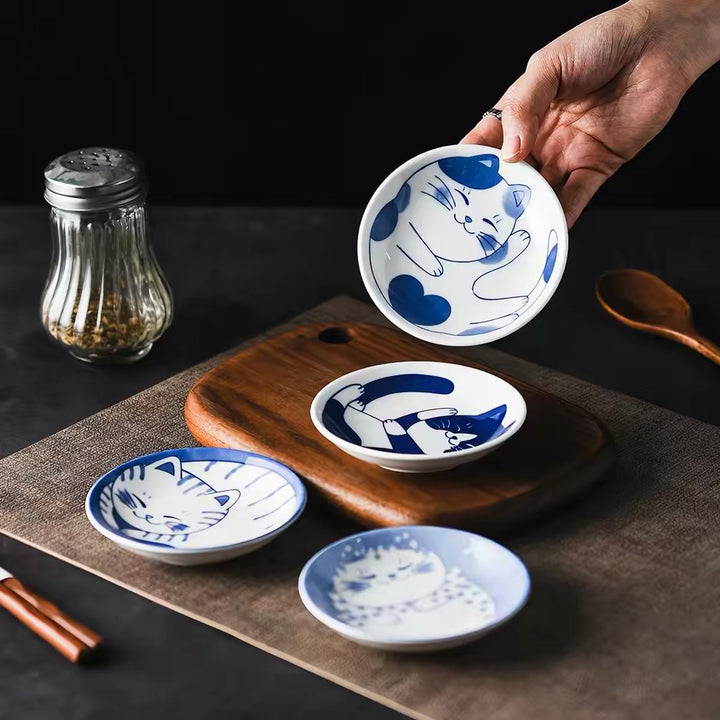 Saus Dish Cat Blue Type 4 Ø8cm | H1.8cm