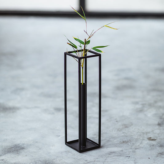 Japanese Creative Iron Flower Arrangement with Transparent Glass Tube