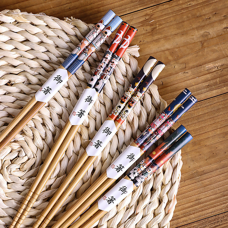 Nippon Bamboo Chopsticks with Lucky Cat A