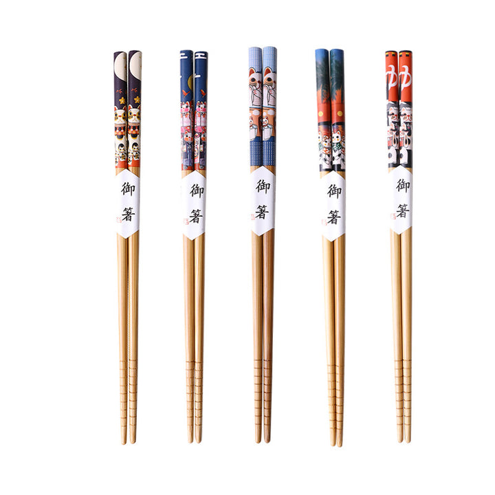 Nippon Bamboo Chopsticks with Lucky Cat D