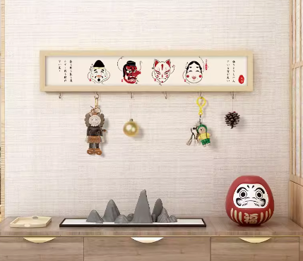 Japanese Famous Wall Art Mask Combination 11*53 cm