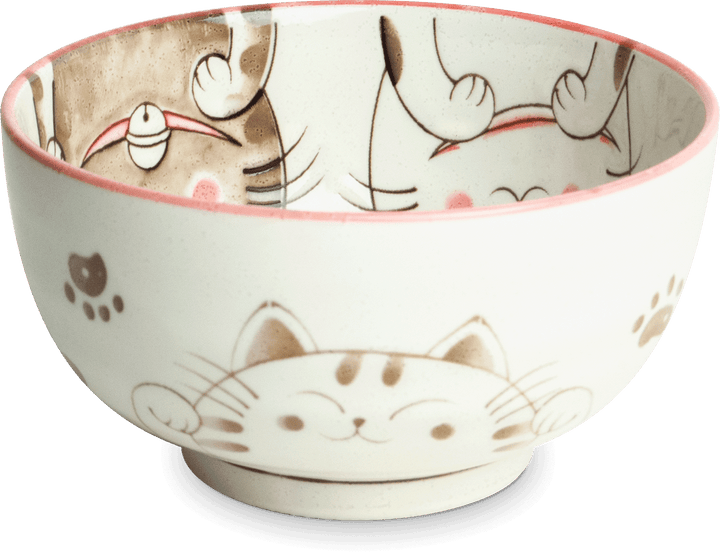 Three Cats Matcha Bowl Pink Ø13 cm | H7 cm