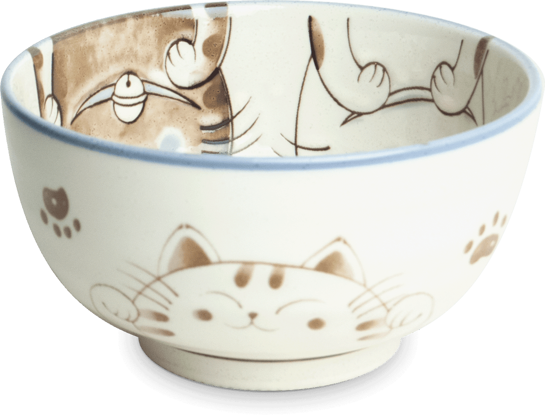 Three Cats Matcha Bowl Blue Ø13 cm | H7 cm