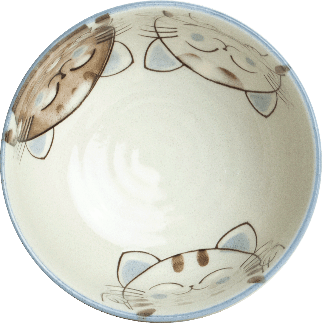 Three Cats Matcha Bowl Blue Ø13 cm | H7 cm