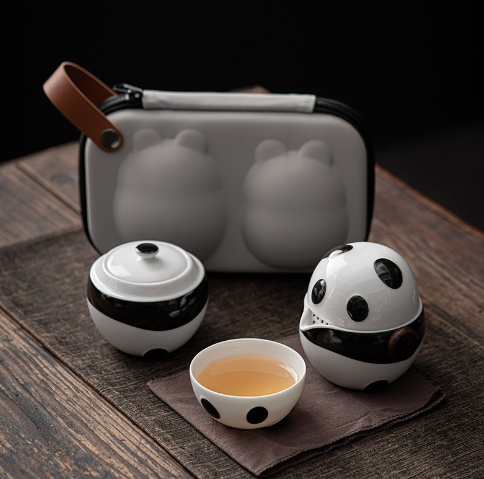 せいかつ Nippon Ceramic Portable Travel Tea Set One Pot Two Cups