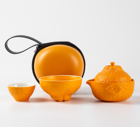 Nippon Ceramic Portable Travel Tea Set One Pot Two Cups
