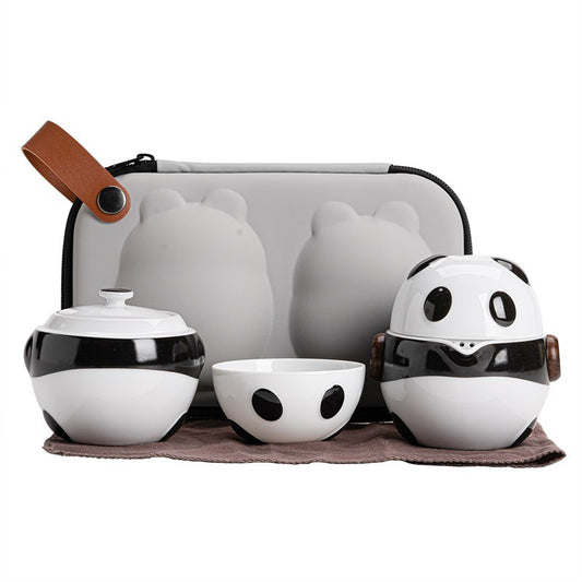 せいかつ Nippon Ceramic Portable Travel Tea Set One Pot Two Cups